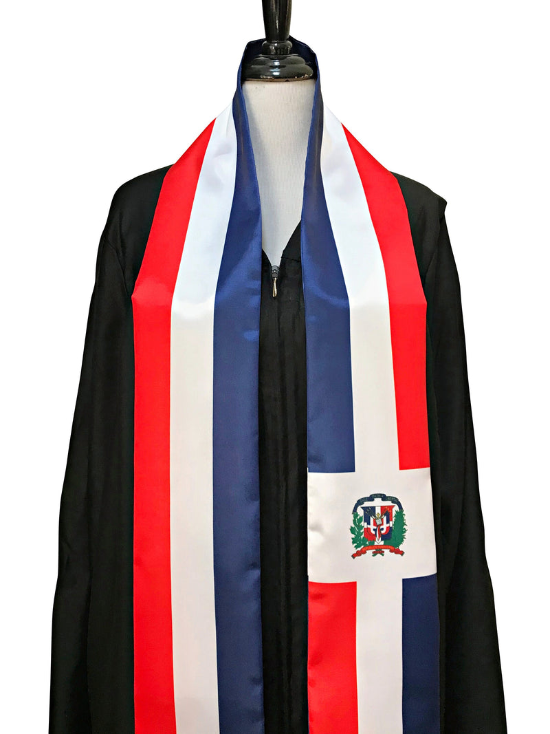 DOUBLE SIDED Dominican flag Graduation stole / Dominican flag graduation sash / Dominican Republic International Student Abroad flag scarf
