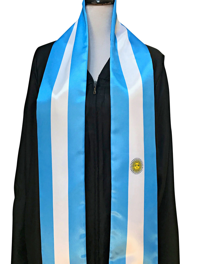 DOUBLE SIDED Argentina flag Graduation stole, Argentina flag graduation sash, Argentinian International Student Abroad, Argentina flag scarf