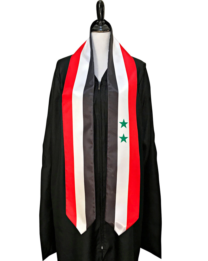 DOUBLE SIDED Syria flag Graduation stole / Syria flag graduation sash / Syrian International Student Abroad / Syria flag scarf / Syria shawl