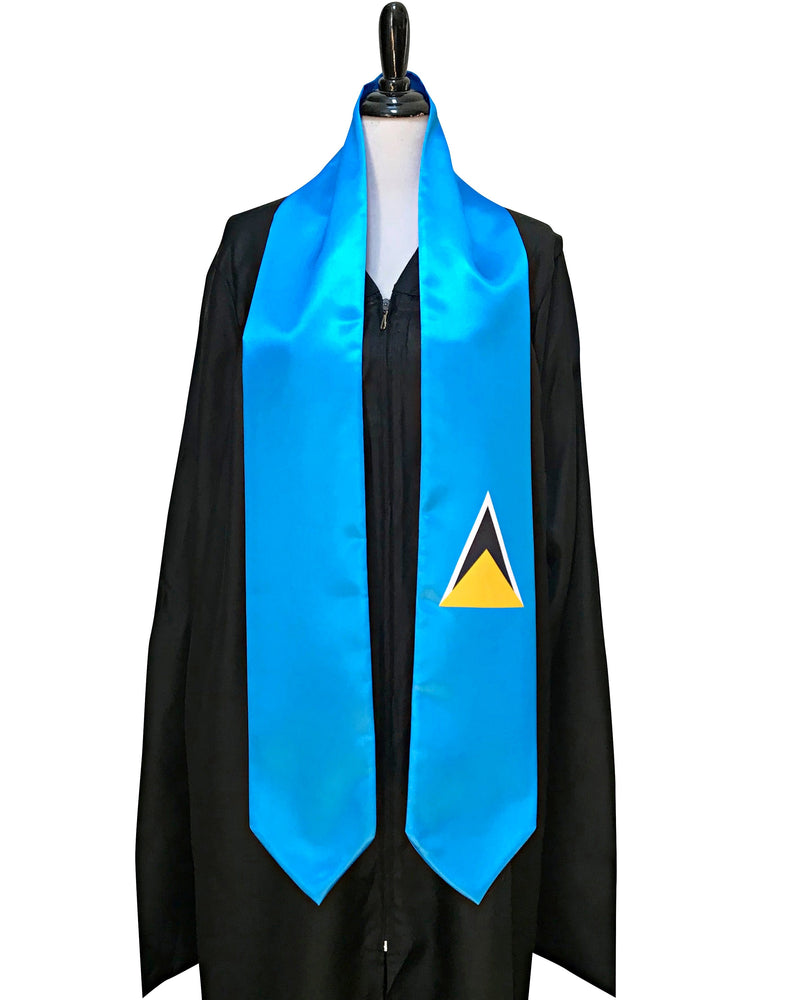 DOUBLE SIDED Saint Lucia flag Graduation stole / Saint Lucia flag graduation sash / Saint Lucian flag scarf / St Lucia flag shawl
