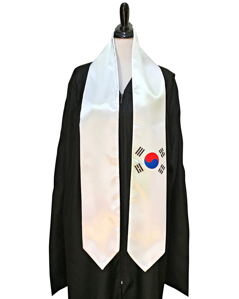 DOUBLE SIDED South Korea flag Graduation stole / South Korea flag graduation sash / South Korean International Student Abroad flag scarf