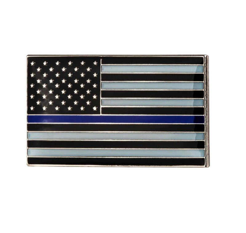 Police Blue thin line lapel pin / Law Enforcement American Flag enamel pin / Blue lives matter Pin / Police flag brooch