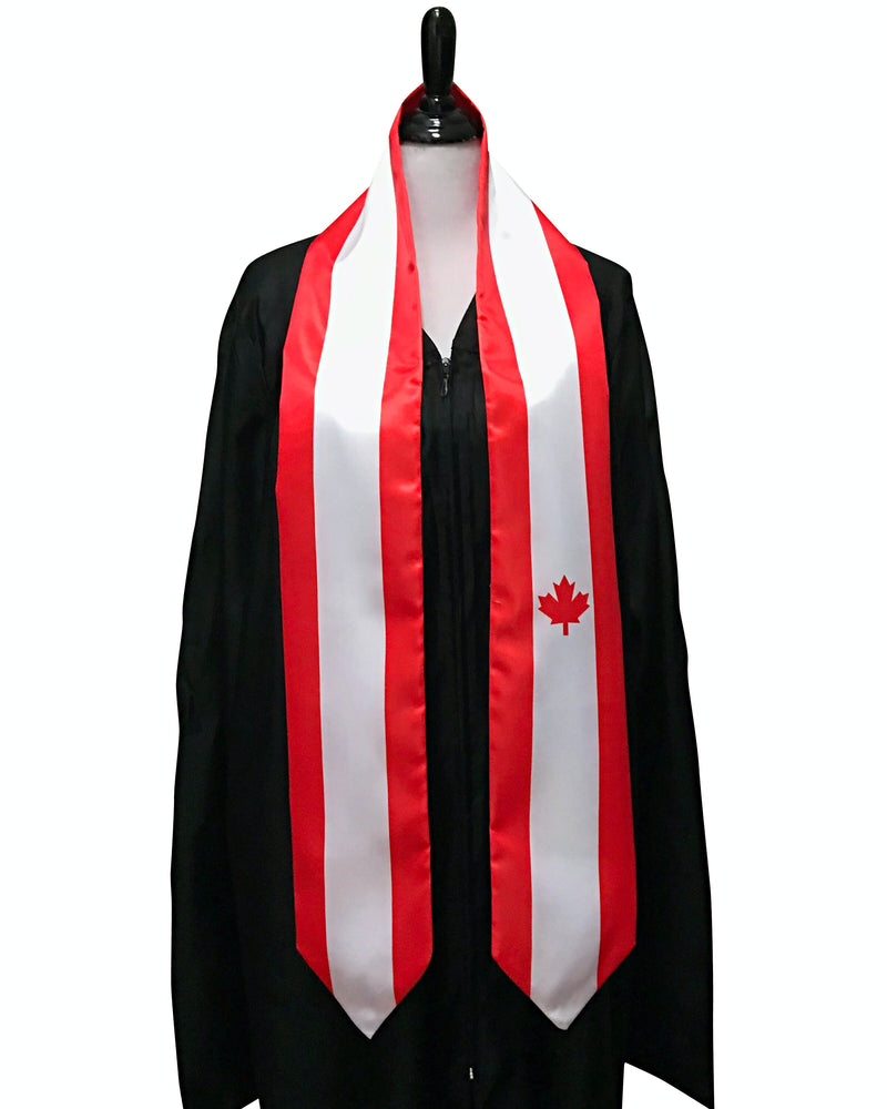 Canada flag Graduation stole / Canada flag graduation sash / Canadian International Student Abroad / Canada flag scarf