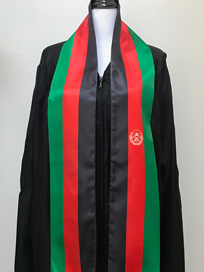 Afghanistan flag Graduation stole / Afghanistan flag graduation sash / Afghans International Student Abroad / Afghanistan flag scarf shawl