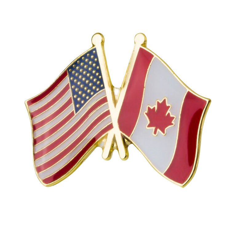 Canada & USA friendship Flag Lapel pin / country flag Badge / Canadian American flag Brooch / United States Canada enamel pin