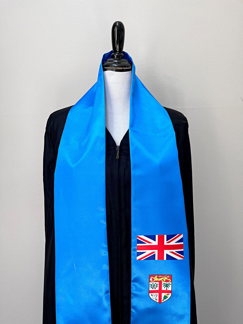 DOUBLE SIDED Fiji flag Graduation stole / Fiji flag sash / Fijian International Student Abroad / Fiji flag scarf / Fiji flag shawl
