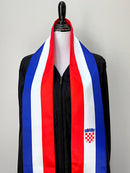 DOUBLE SIDED Croatia flag Graduation stole / Croatia flag sash / Croatian International Student Abroad / Croatia flag scarf / Croatia shawl