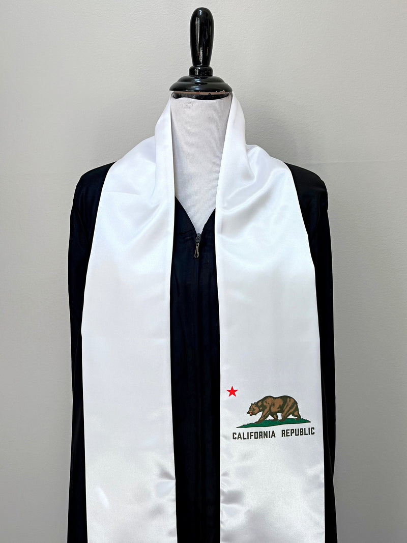 DOUBLE SIDED California State flag stole / California flag sash / American International Student Abroad / USA California flag scarf shawl