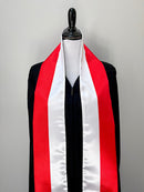 DOUBLE SIDED Indonesia flag Graduation stole / Indonesia flag sash / Indonesian International Student Abroad / Indonesia flag scarf shawl