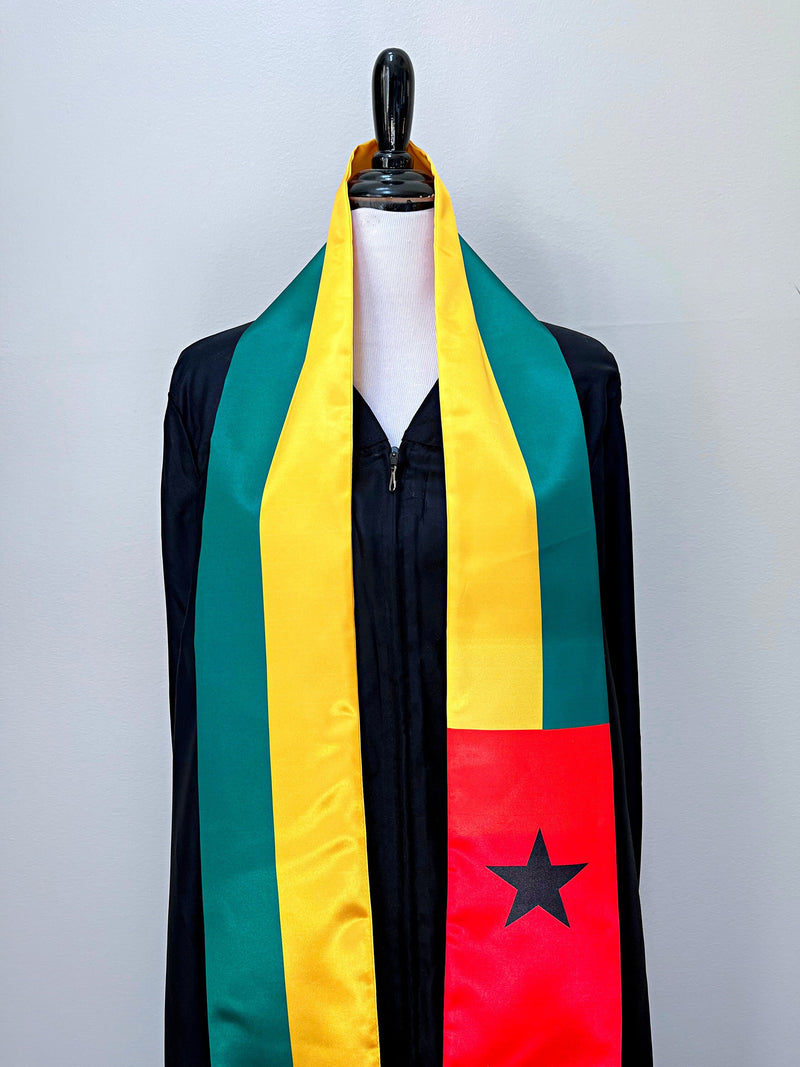DOUBLE SIDED Guinea-Bissau flag Graduation stole / Guinea-Bissau flag sash / Guinean International Student Abroad / Guinea-Bissau flag scarf