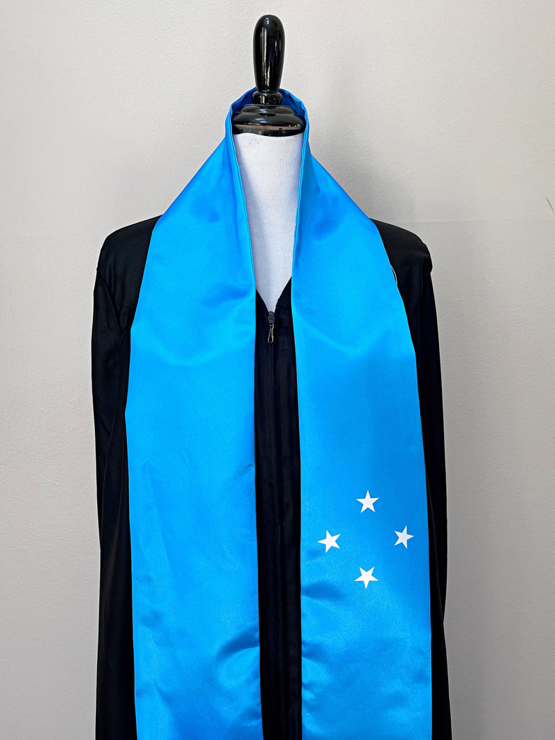 DOUBLE SIDED Micronesia flag Graduation stole / Micronesia flag sash / Micronesian International Student Abroad, Micronesia flag scarf shawl