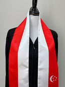 DOUBLE SIDED Singapore flag Graduation stole / Singapore flag sash / Singaporean International Student Abroad / Singapore flag scarf shawl