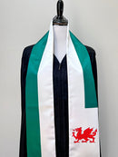 DOUBLE SIDED Wales flag Graduation stole / Wales flag sash / Welsh International Student Abroad / Wales flag scarf / Wales flag shawl