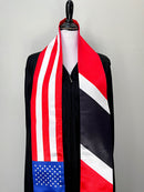 American Trinidadian mix flags Graduation stole, United States Trinidad mix flags sash, Trinidad USA mix flag shawl, Gift for Trinidadian