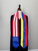 American Venezuelan mix flags Graduation stole / United States Venezuela mix flags sash / Venezuela USA flag shawl / Gift for Venezuelan