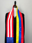 American Venezuelan mix flags Graduation stole / United States Venezuela mix flags sash / Venezuela USA flag shawl / Gift for Venezuelan