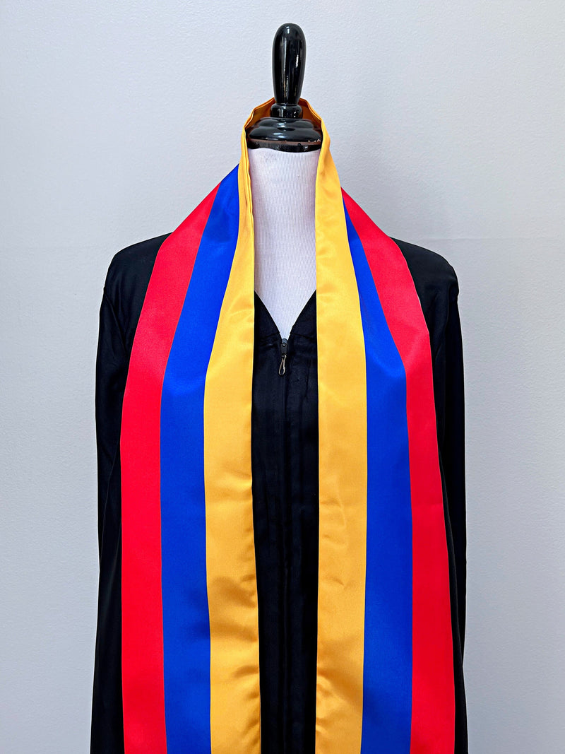 DOUBLE SIDED Armenia flag Graduation stole / Armenia flag graduation sash / Armenian International Student Abroad / Armenia flag scarf Shawl