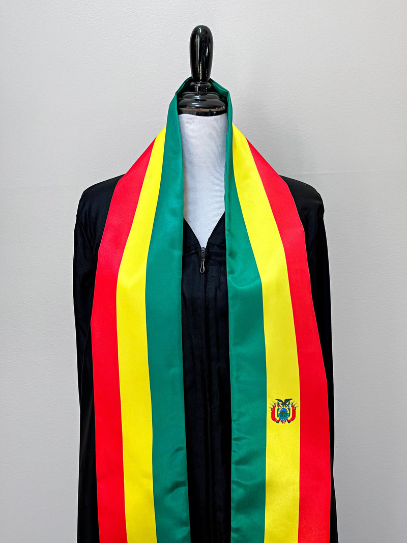 DOUBLE SIDED Bolivia flag Graduation stole / Bolivia flag sash / Bolivian International Student Abroad / Bolivia flag scarf / Bolivia shawl