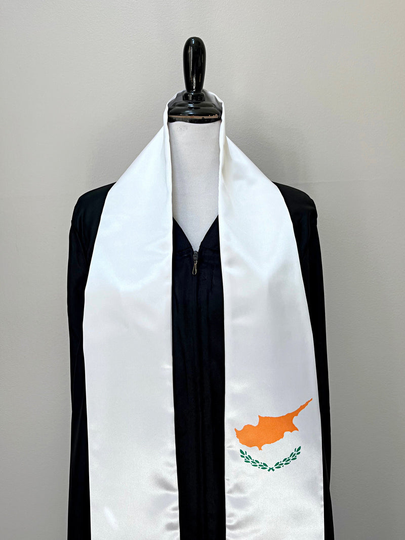 DOUBLE SIDED Cyprus flag Graduation stole / Cyprus flag sash / Cypriot International Student Abroad / Cyprus flag scarf / Cyprus flag shawl