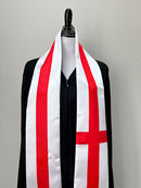 DOUBLE SIDED England flag Graduation stole / England flag sash / Briton International Student Abroad, England flag scarf, England flag shawl