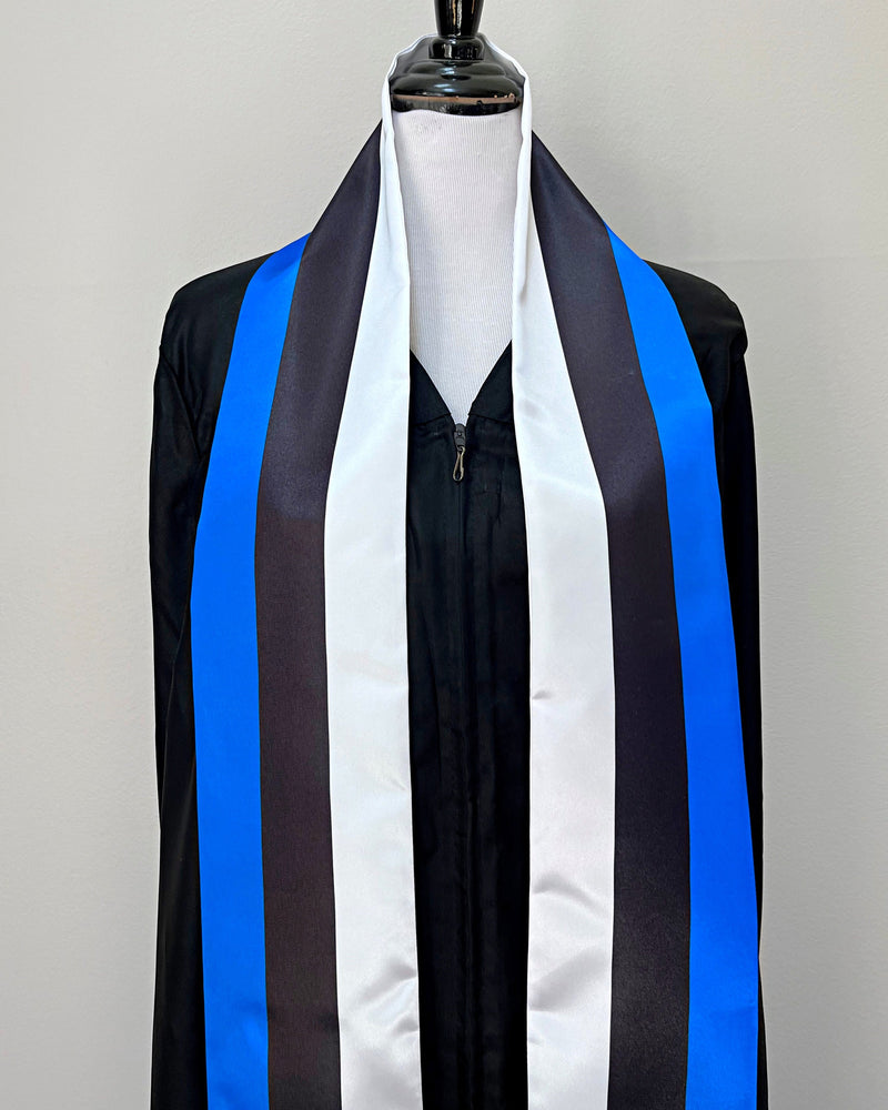 DOUBLE SIDED Estonia flag Graduation stole / Estonia flag sash / Estonian International Student Abroad / Estonia flag scarf / Estonia shawl