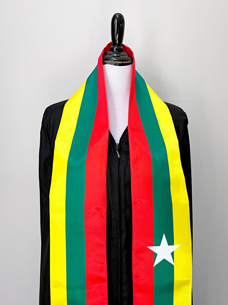 DOUBLE SIDED Myanmar flag Graduation stole / Myanmar flag sash / Burmese International Student Abroad / Myanmar flag scarf / Myanmar shawl