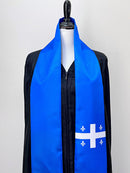 DOUBLE SIDED Quebec flag Graduation stole / Quebec flag sash / Québécois International Student Abroad / Quebec flag scarf / Quebec shawl