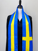 DOUBLE SIDED Sweden flag Graduation stole / Sweden flag sash / Swedish International Student Abroad / Sweden flag scarf / Sweden flag shawl