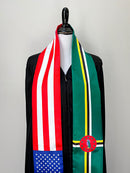 American Dominican mix flags Graduation stole / United States Dominica mix flag graduation sash, Dominica USA flag shawl, Gift for Dominican