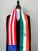 American Indian mix flags Graduation stole / United States India flag sash / International Student Abroad / India scarf / Gift for Indian