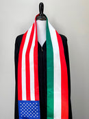American Italian mix flags Graduation stole / United States Italy mix flags graduation sash / Italy USA flag shawl scarf / Gift for Italian