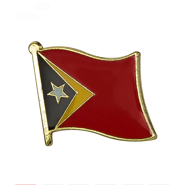 East Timor Flag Lapel pin / Timor-Leste flag clothes enamel pin / Timor-Leste national flag Brooch / East Timor National Flag Lapel Pin