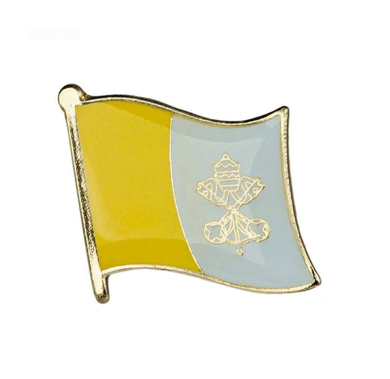 Vatican Flag Lapel clothes / Vatican country flag Badge / Vaticano flag Brooch / Vatican National Flag Lapel Pin / Vatican enamel pin