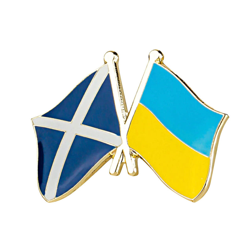 Ukraine & Scotland friendship Flag Lapel pin / Scotland Ukraine country flag mix / Ukrainian Scottish flag Brooch / Scotland Ukraine pins