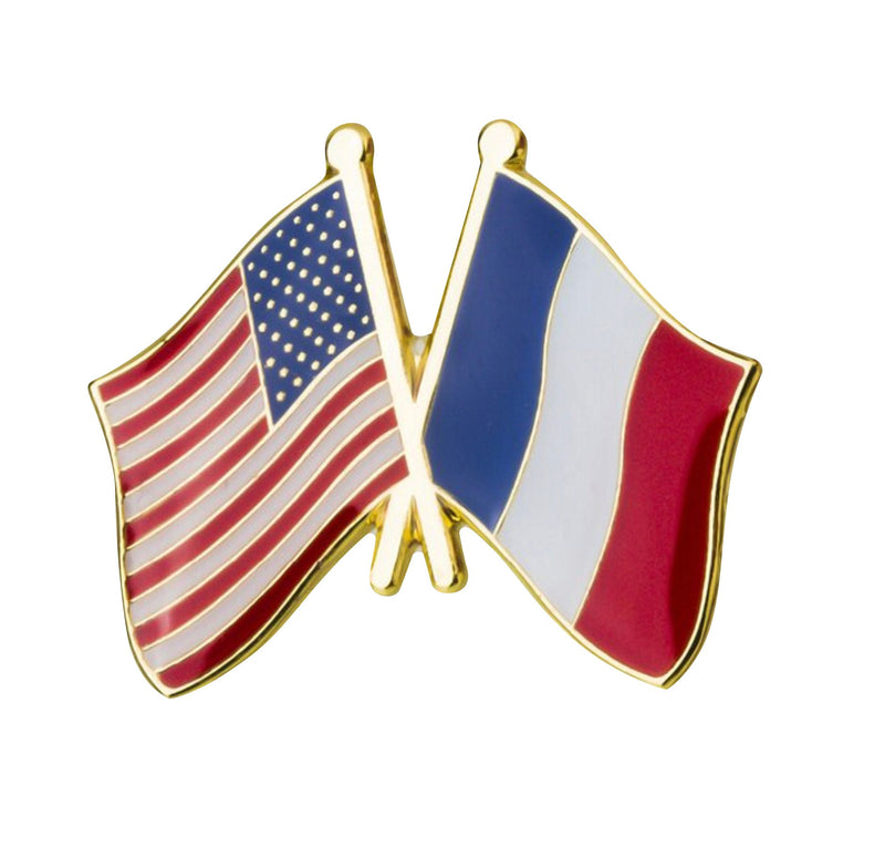 USA & France friendship Flags Lapel pin / country flag Badge / French American flag Brooch / United States France flags enamel mix pins
