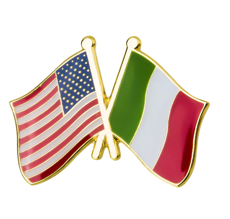 USA & Italy friendship Flags Lapel pin / country flag Badge / Italian American flag Brooch / United States Italy flags enamel mix pins