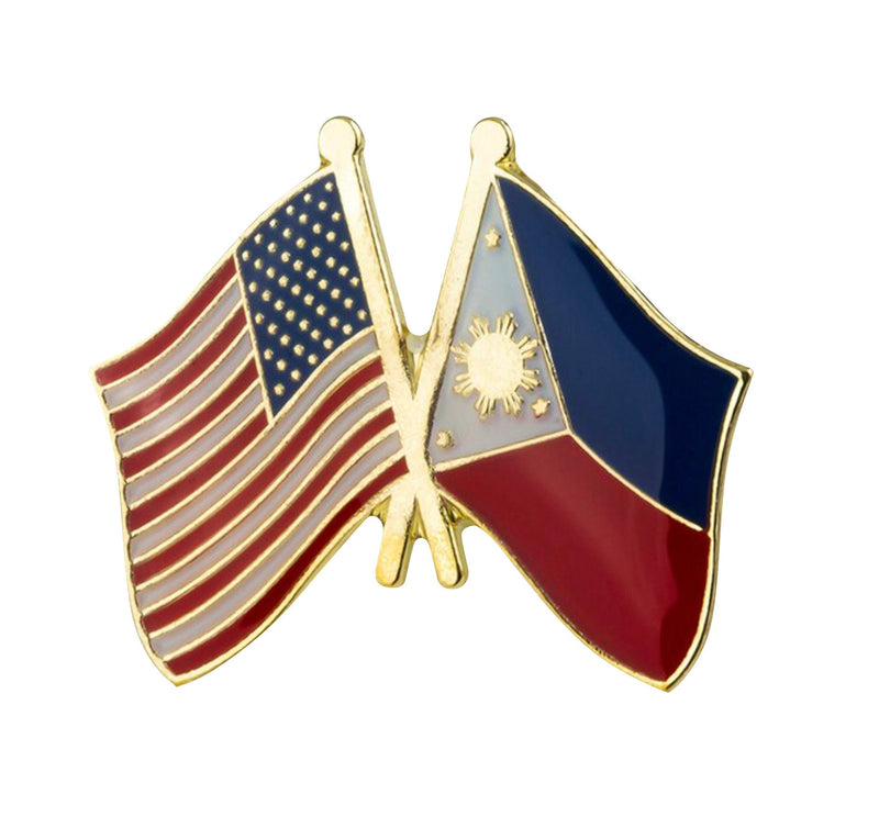 USA & Philippines friendship Flags Lapel pin / country flag Badge / Filipino American flag Brooch / United States Philippines flags mix pins