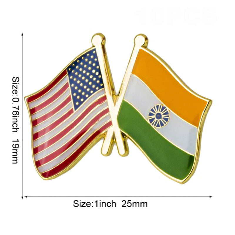 USA & India friendship Flags Lapel pin / country flag Badge / Indian American mix flags Brooch / United States India flags enamel mix pin