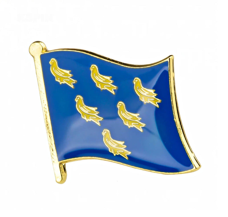 Sussex Flag Lapel pin / Sussex England flag Badge / Sussex flag clothes Brooch / Sussex UK county enamel pin