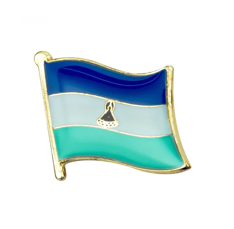 Lesotho Flag Lapel clothes pin / Lesotho country flag Badge / Mosotho flag Brooch / Lesotho National Flag Lapel Pin / Lesotho enamel pin