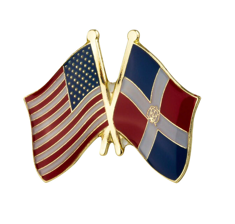 USA & Dominican friendship Flags Lapel pin / country flag Badge / Dominican American flag Brooch / United States Dominican flags mix pin