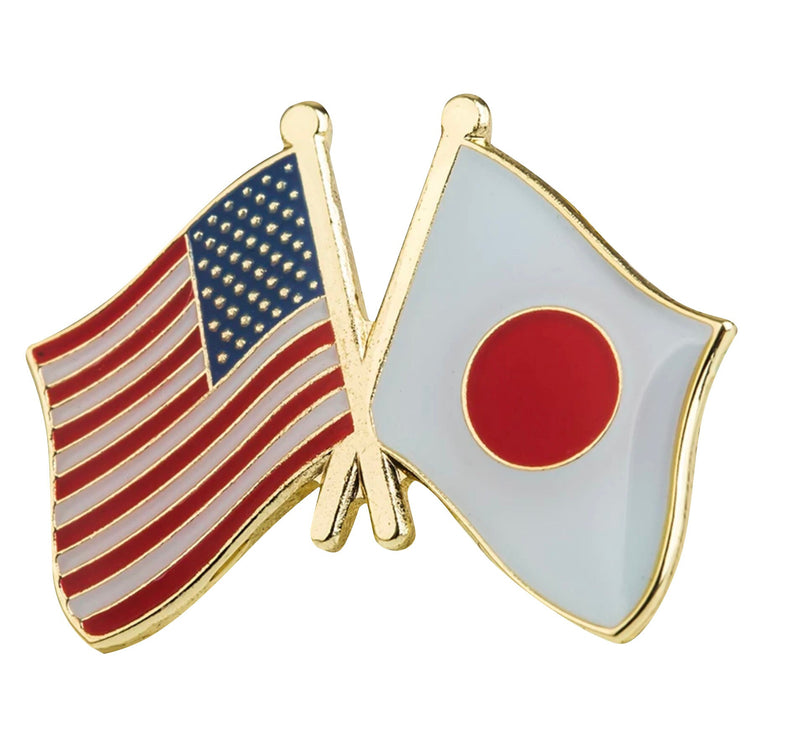 USA & Japan friendship Flags Lapel pin / country flag Badge / Japanese American flag Brooch / United States Japan flags enamel mix pins
