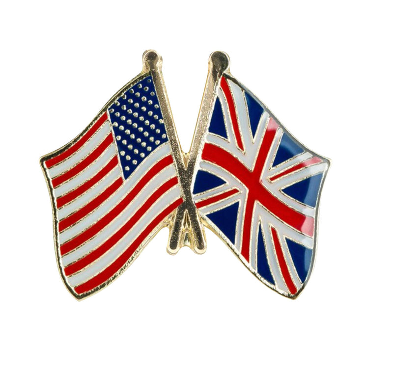 USA & United Kingdom friendship Flags Lapel pin / country flag Badge / British American flag Brooch / United States UK flags enamel mix pins