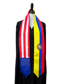 American Ecuadorian mix flags Graduation stole / United States Ecuador mix flag sash, Ecuador USA mix flag shawl scarf, Gift for Ecuadorian