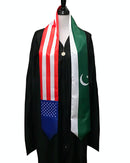American Pakistanis mix flag Graduation stole / United States Pakistan flag graduation sash / Pakistan International Student Abroad flag