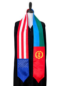 American Eritrean mix flags Graduation stole / United States Eritrea mix flag sash, Eritrea USA mix flag shawl, Gift for Eritrean