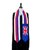 DOUBLE SIDED Hawaii State flag stole / Hawaii flag sash / American International Student Abroad / USA Hawaii flag scarf / Hawaii flag shawl