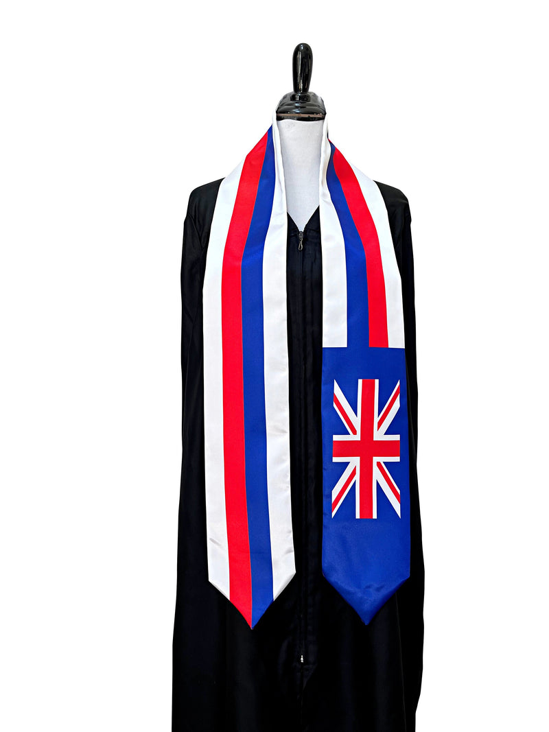 DOUBLE SIDED Hawaii State flag stole / Hawaii flag sash / American International Student Abroad / USA Hawaii flag scarf / Hawaii flag shawl