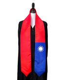 DOUBLE SIDED Taiwan flag Graduation stole / Taiwan flag graduation sash / Taiwanese International Student Abroad / Taiwan flag scarf