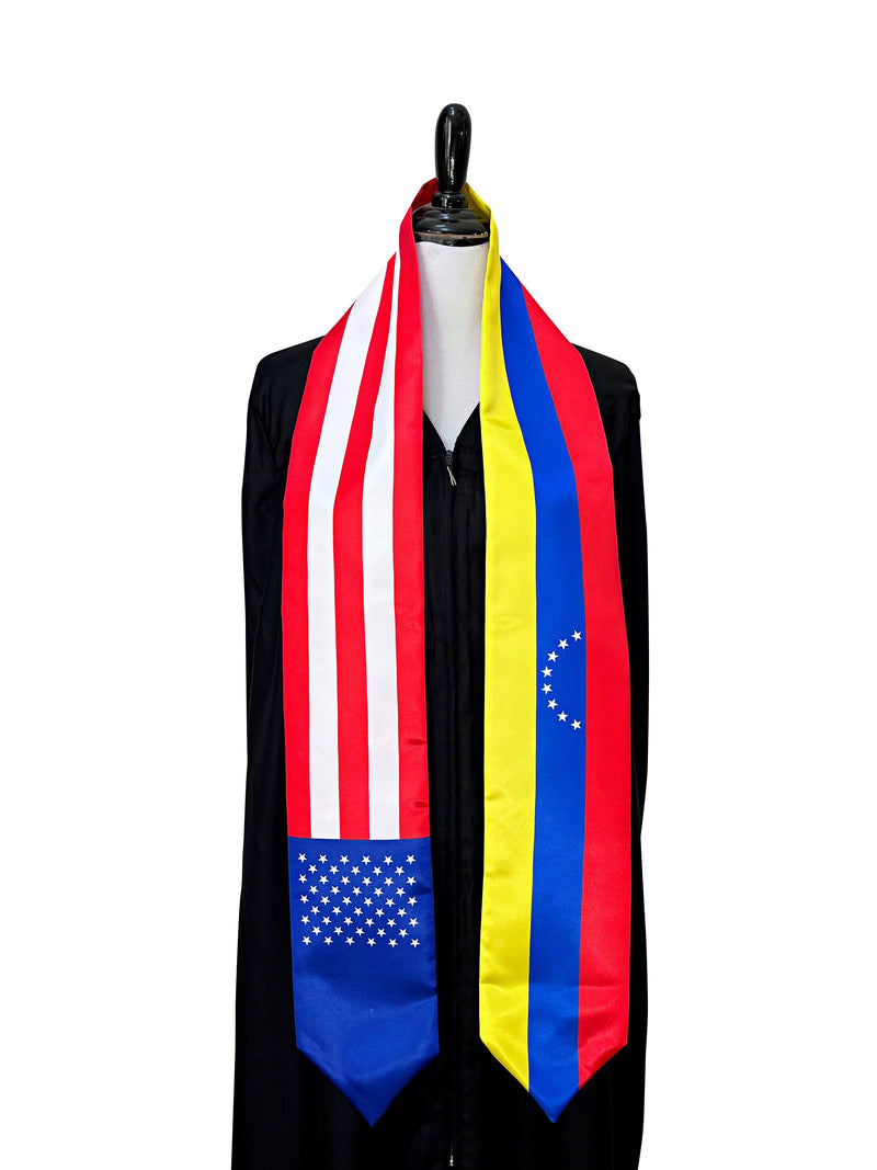 American Venezuelan mix flags Graduation stole / United States Venezuela mix flags sash / Venezuela USA flag shawl / Gift for Venezuelan